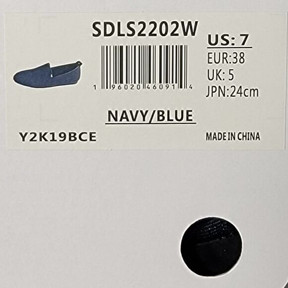 Dreampairs Recycled Slip On Round Toe Knitted Flats Women 7 Loafer Navy Blue New - Picture 3 of 13